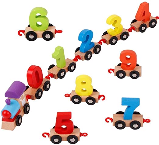 Brain Giggles Wooden Toys for Toddlers and Kids, Educational Toys (0-9 No. Train) For Wooden Toys For kids,Educational Toys 3 Years, Kids Toys For Boys